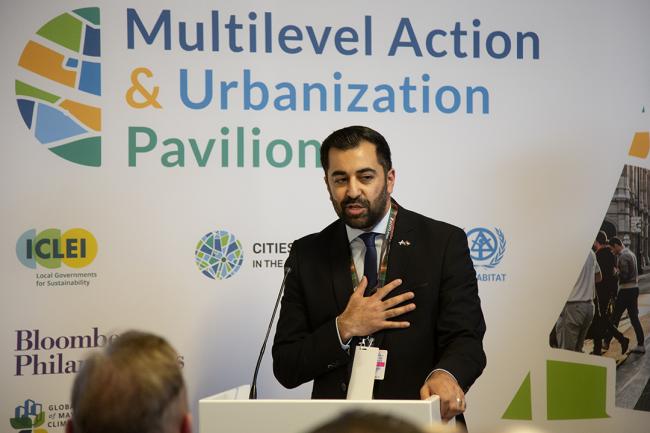 Humza Yousaf, First Minister, Government of Scotland - ICLEI - 1 Dec 2023 - Photo